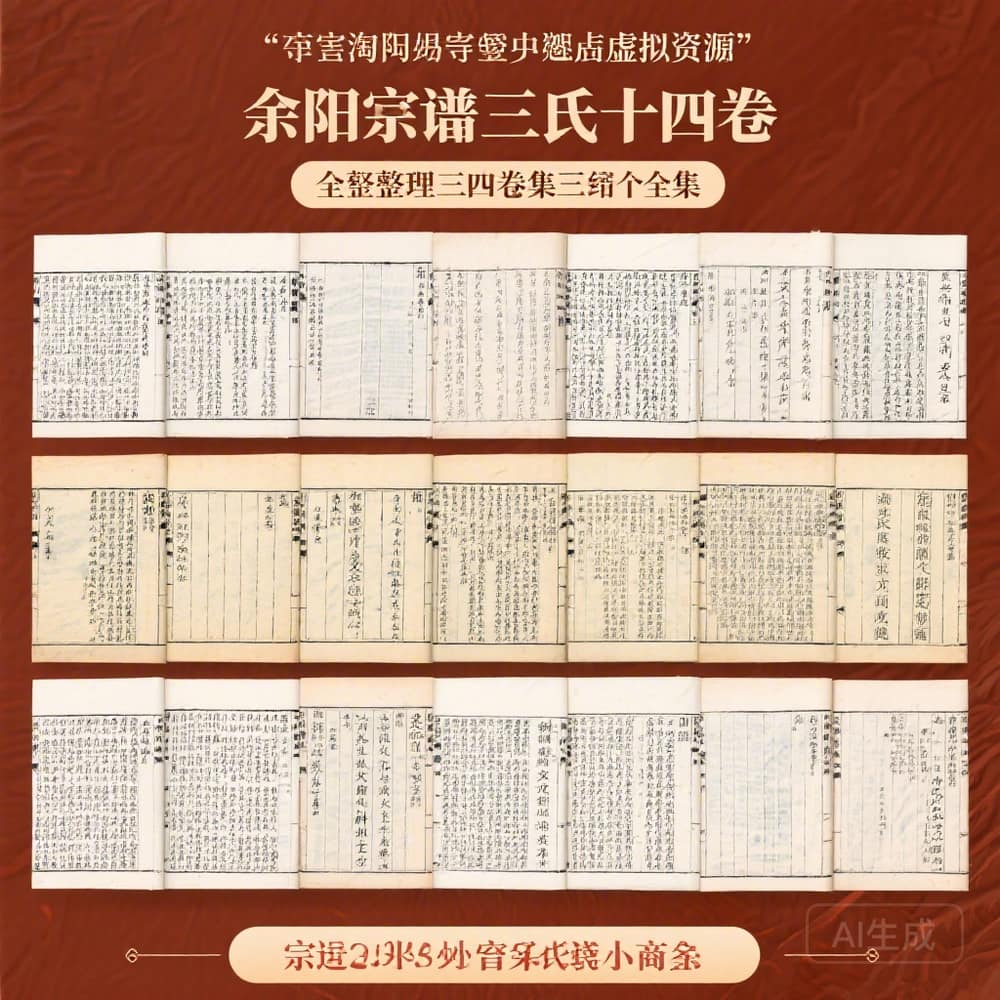 暨阳高湖余氏宗谱三十四卷完整合集