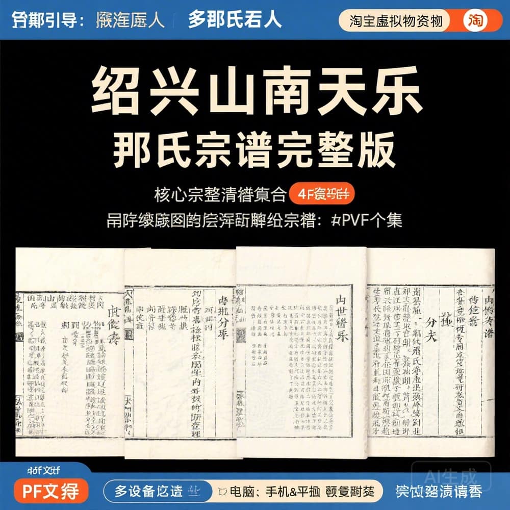 绍兴山阴天乐邵氏宗谱完整版PDF资料