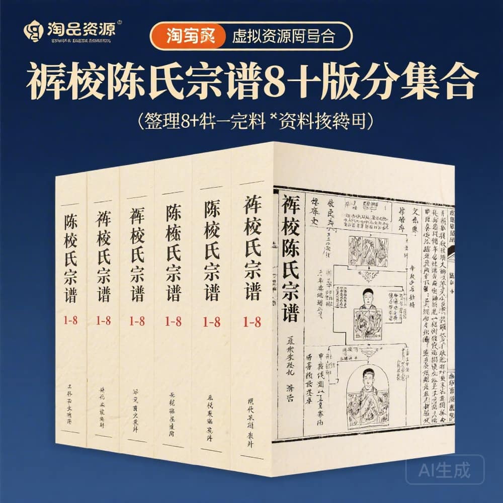 毗陵陈氏宗谱8册完整版资料合集