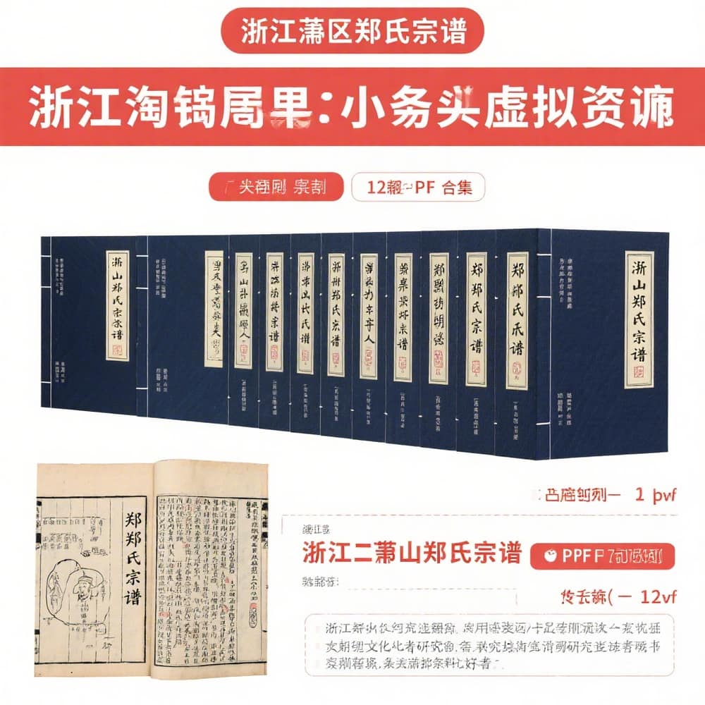 浙江萧山郑氏宗谱 完整12册PDF资料