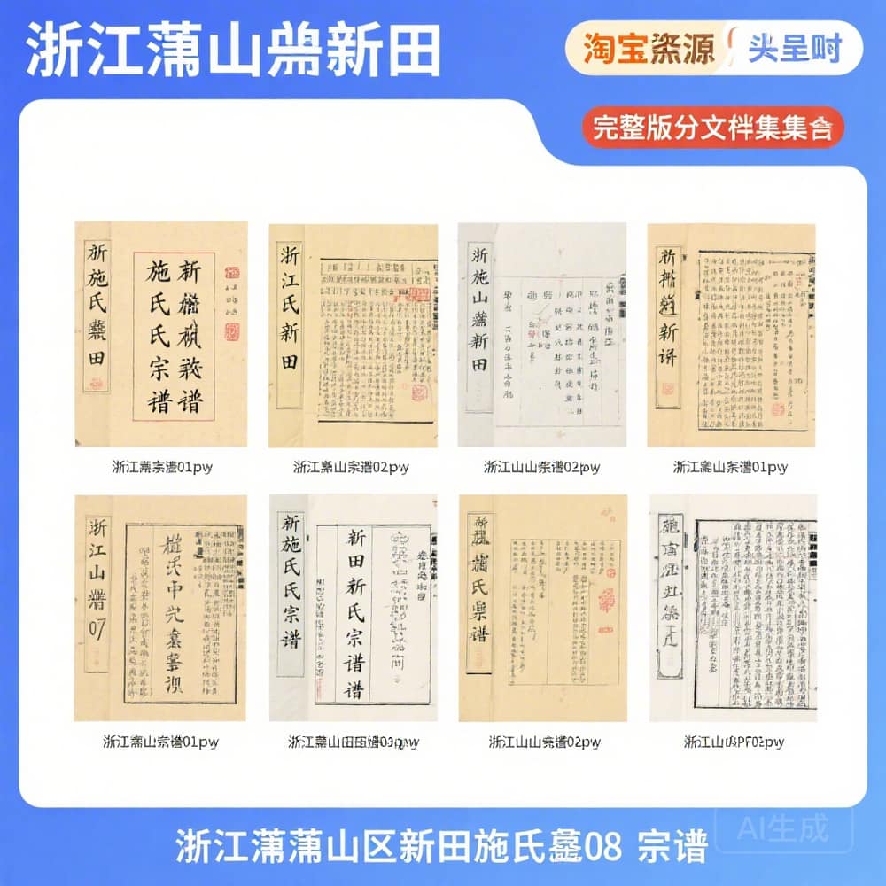 浙江萧山新田施氏宗谱 完整版文档合集