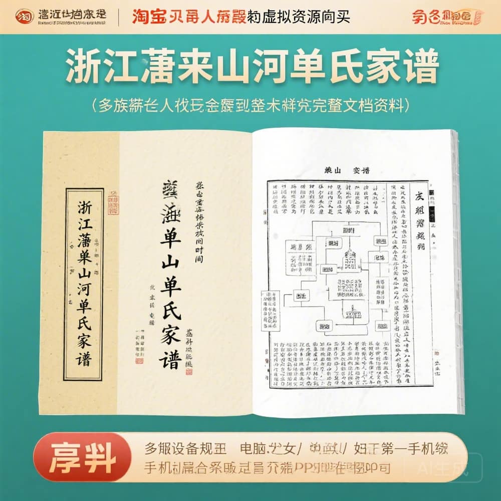 浙江萧山西河单氏家谱 完整文档资料