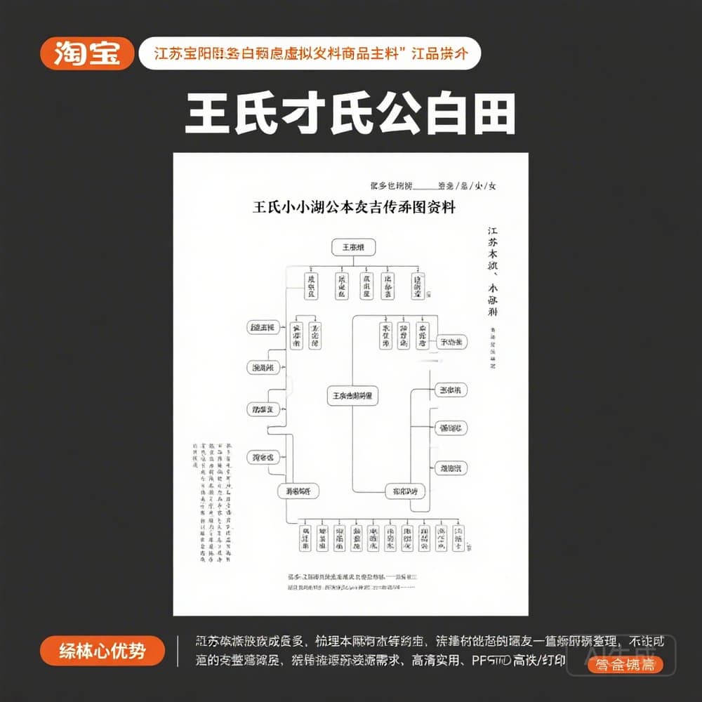 江苏宝应王氏小湖公本支世系图资料