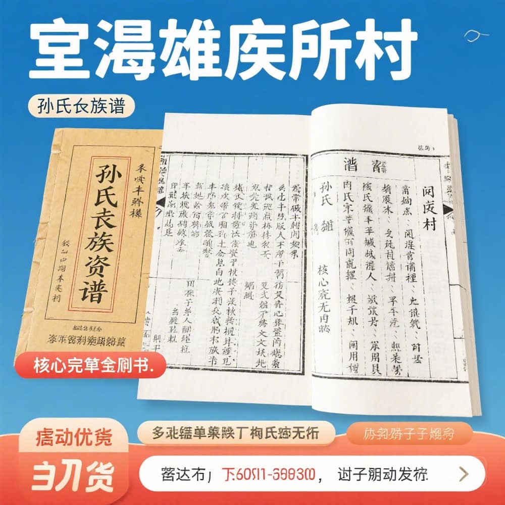 即墨雄崖所村孙氏家族谱书 完整资料