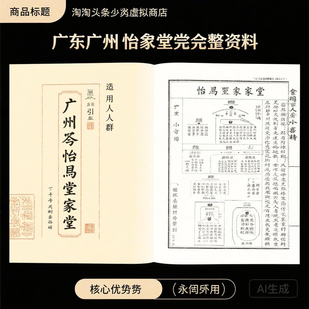 广东广州冯怡恕堂家谱 完整资料