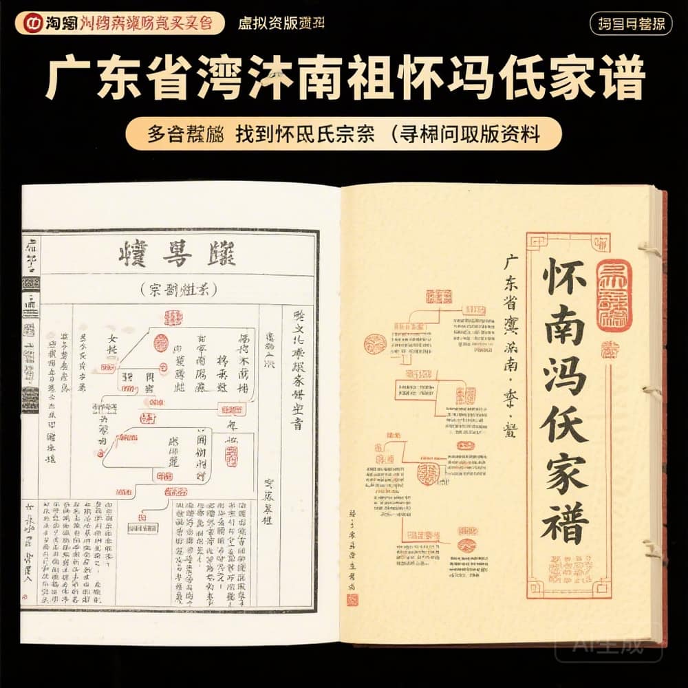广东宝安怀南祖冯氏家谱 完整版资料