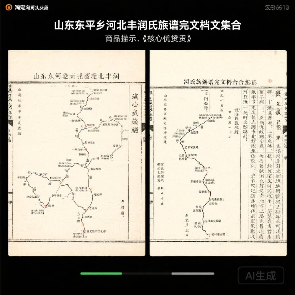 山东东平迁河北丰润冯氏族谱完整文档合集