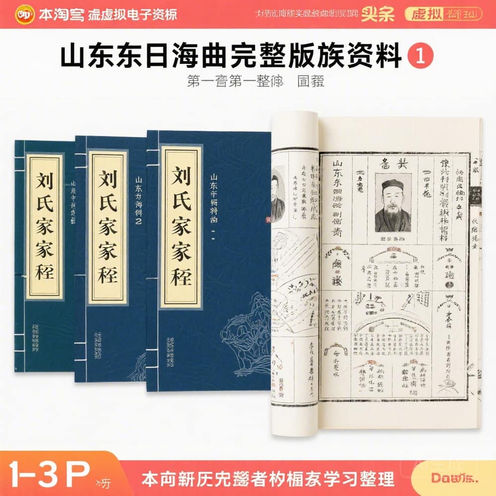 山东日照海曲刘氏家乘 完整版族谱资料