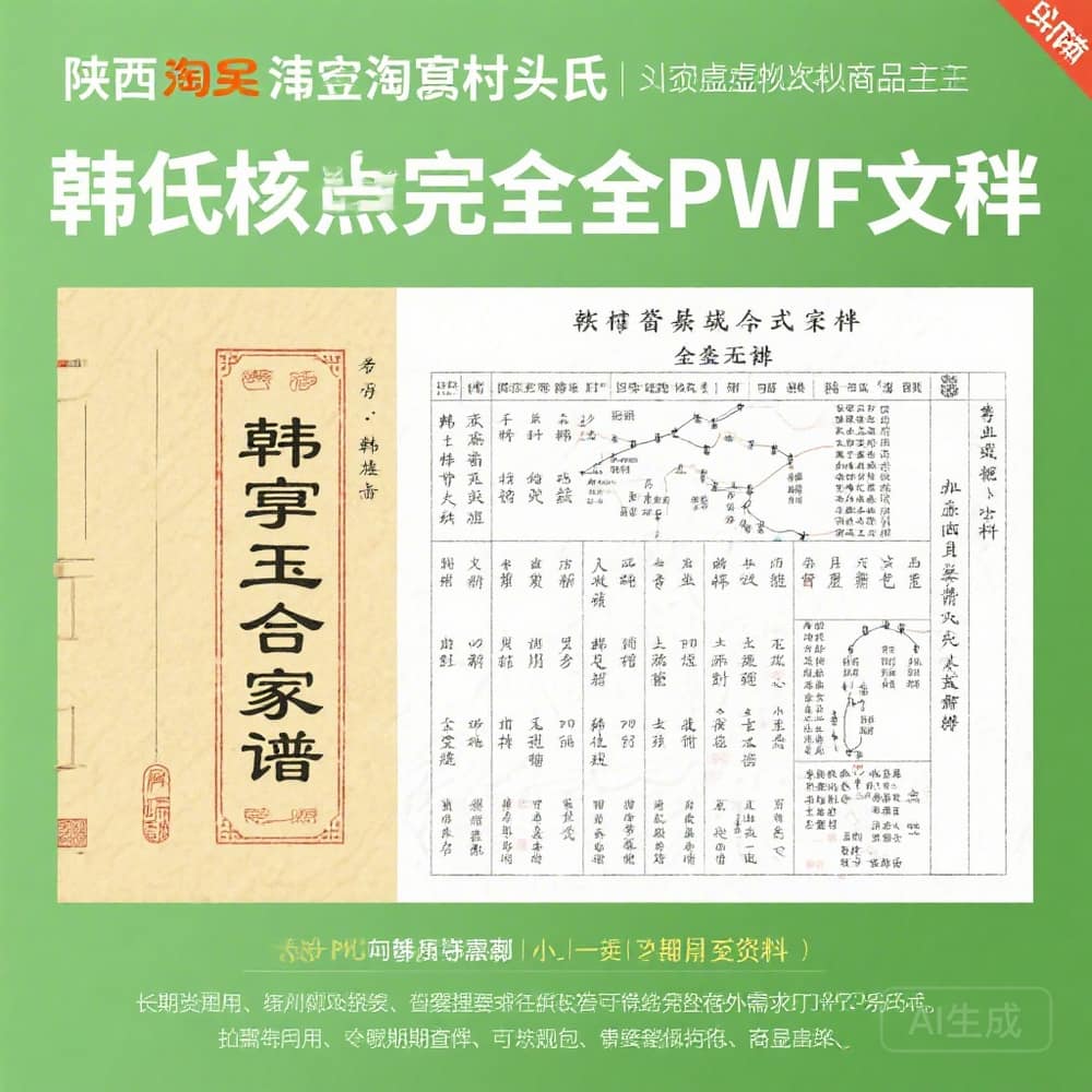 陕西扶风闫村韩氏玉合家谱 完整PDF资料