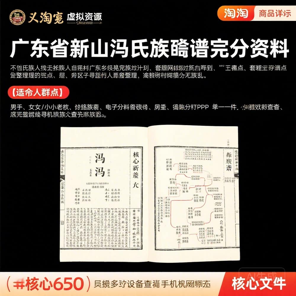 广东新会冯氏族谱完整资料