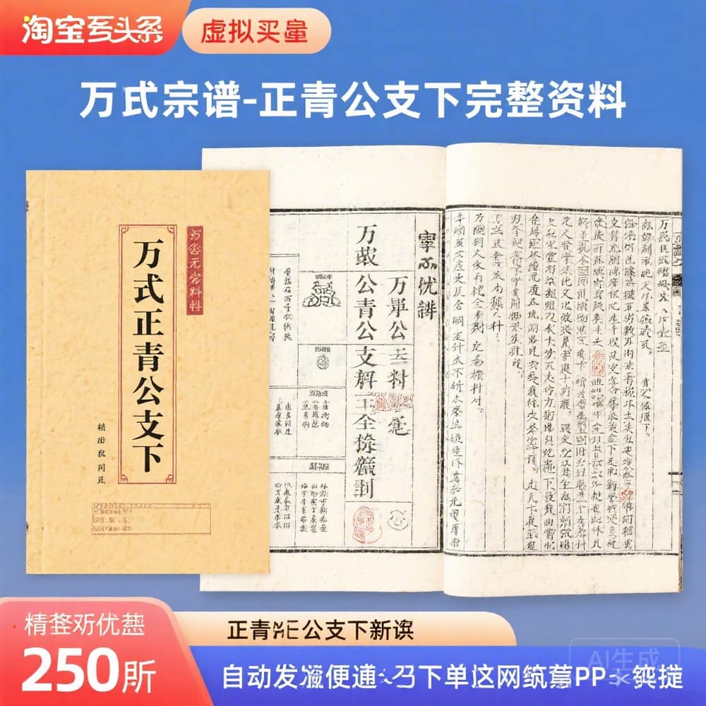 万氏宗谱正青公支下完整资料