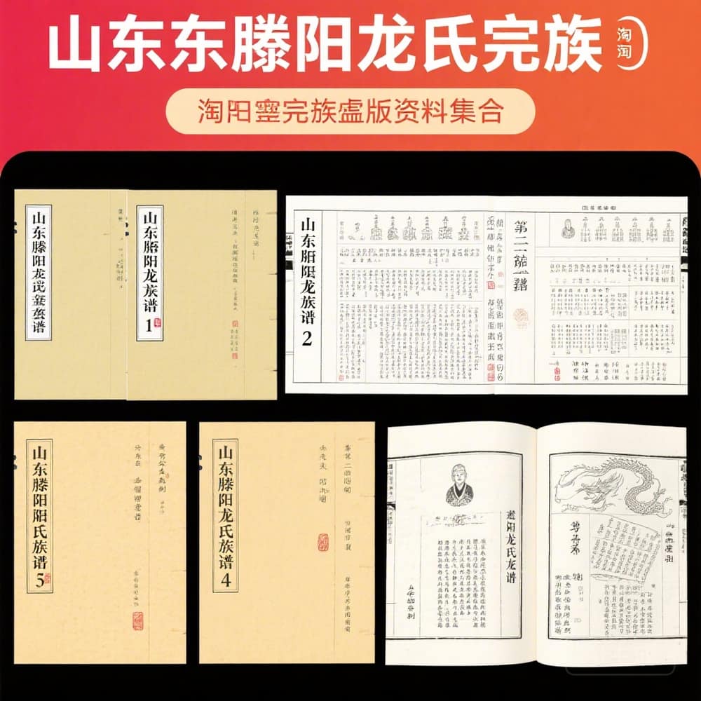 山东滕阳龙氏族谱完整版资料合集