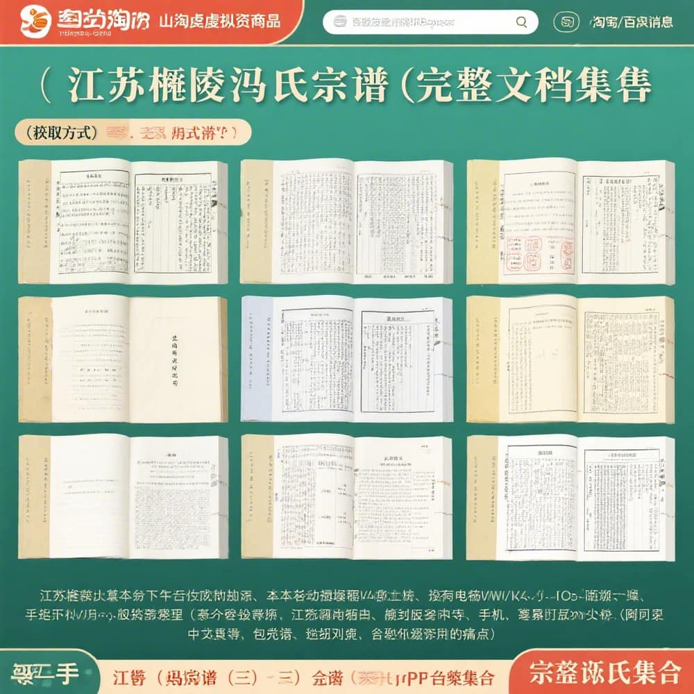 江苏毗陵冯氏宗谱（三）完整文档合集