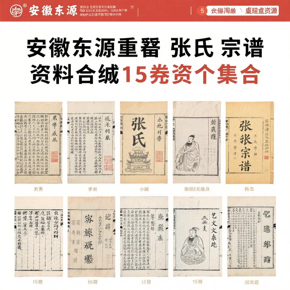 安徽东源重修张氏宗谱 完整15卷资料合集