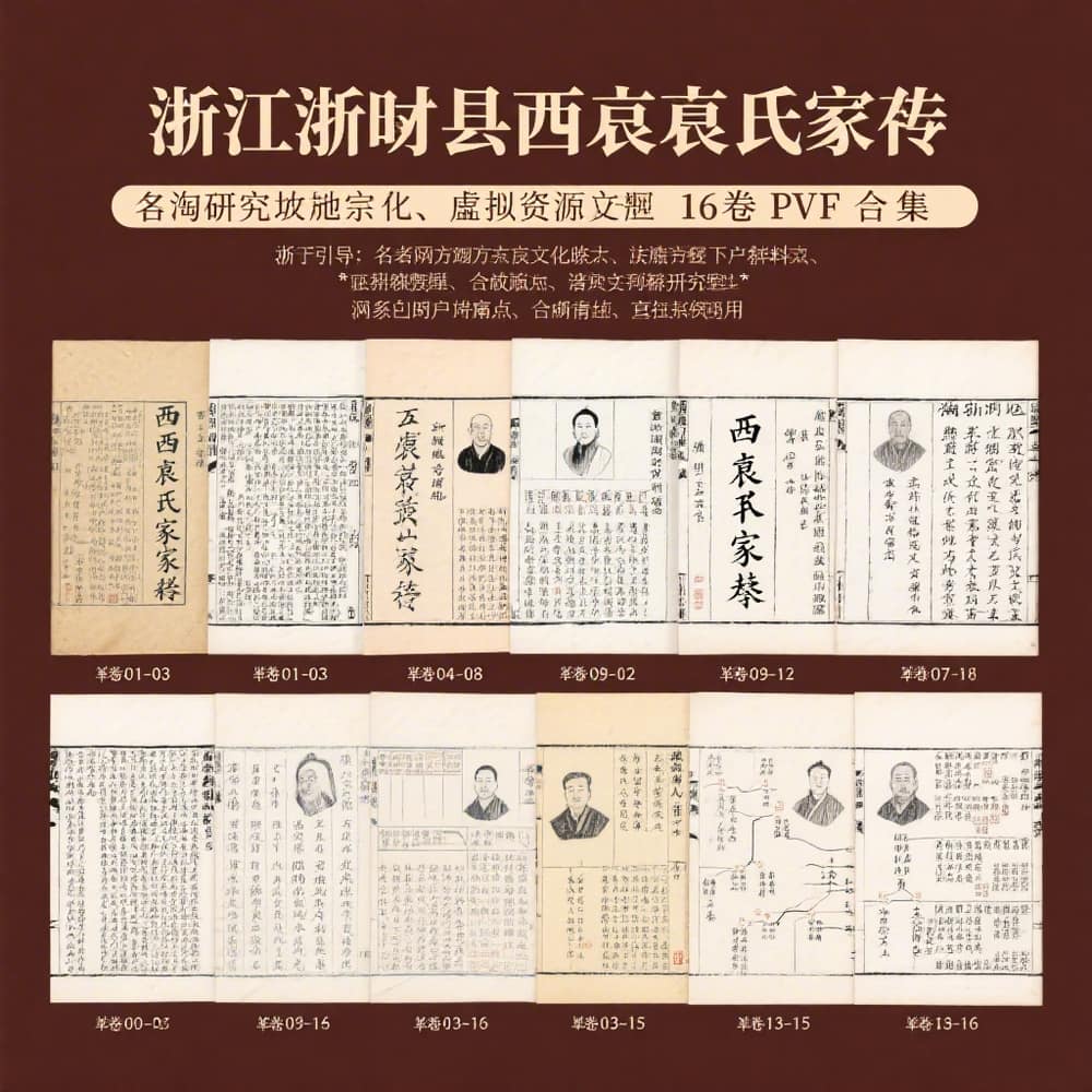 浙江鄞县西袁氏家乘16卷PDF全集