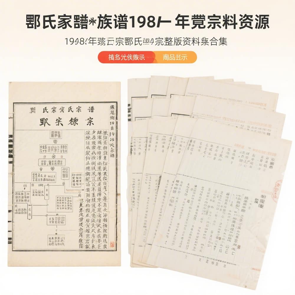 鄂氏家谱族谱1958年完整版资料合集