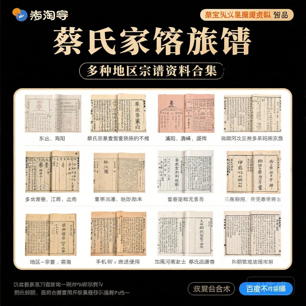 蔡氏家谱族谱 多地区宗谱资料合集
