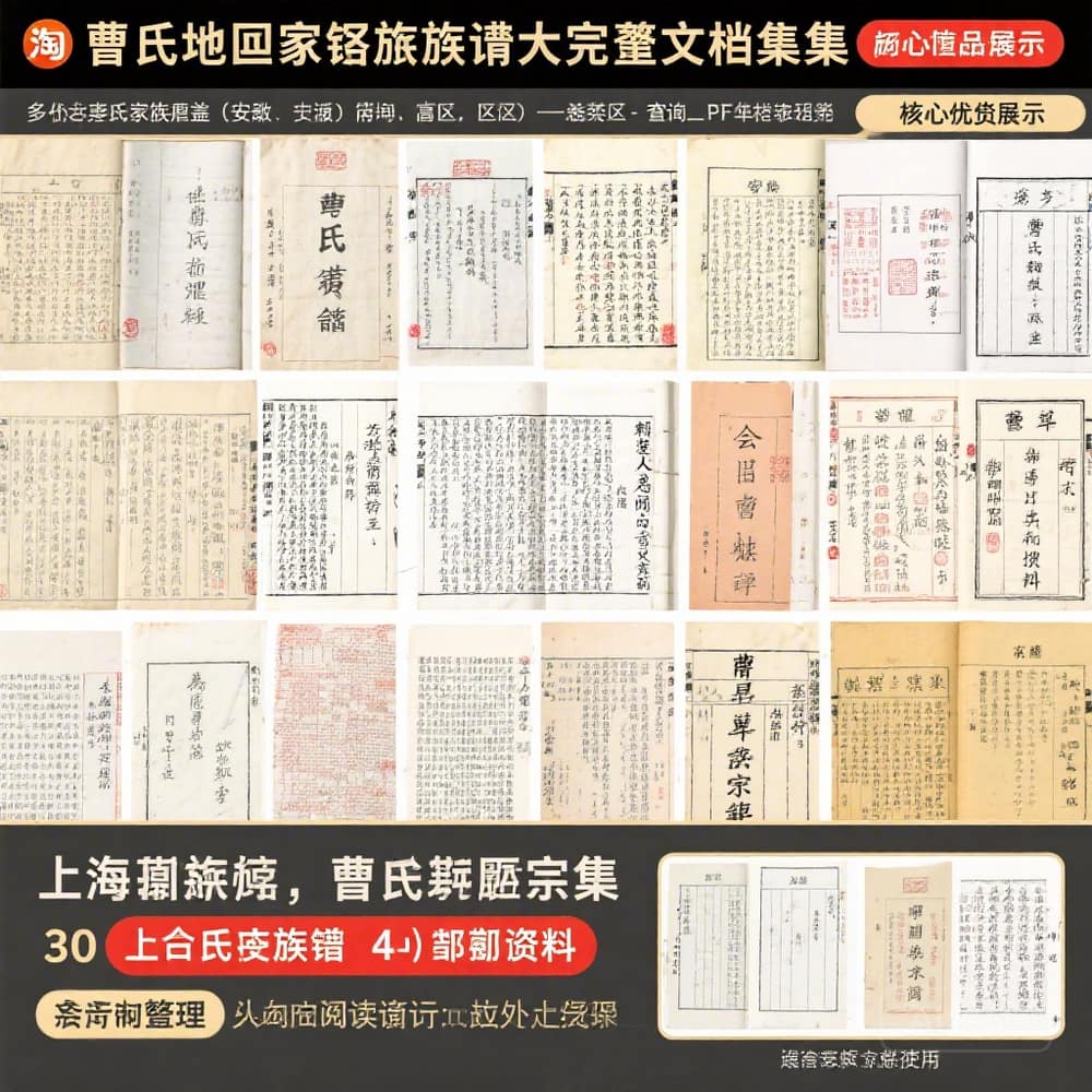 曹氏各地家谱族谱 完整文档合集