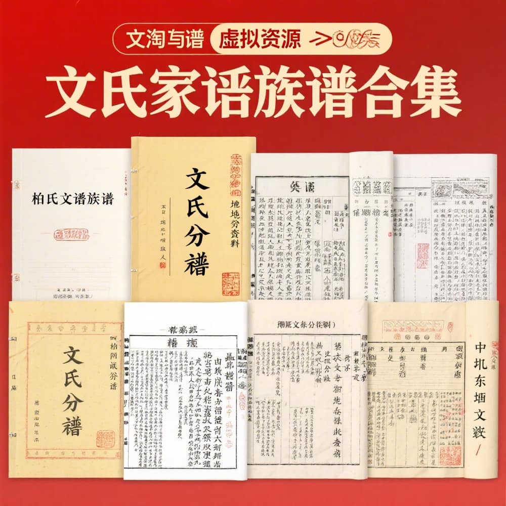 文氏家谱族谱合集 多地分支完整资料