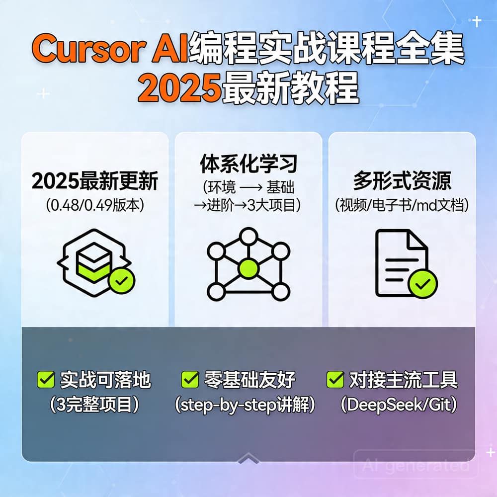 Cursor AI编程实战课程全集 2025最新教程