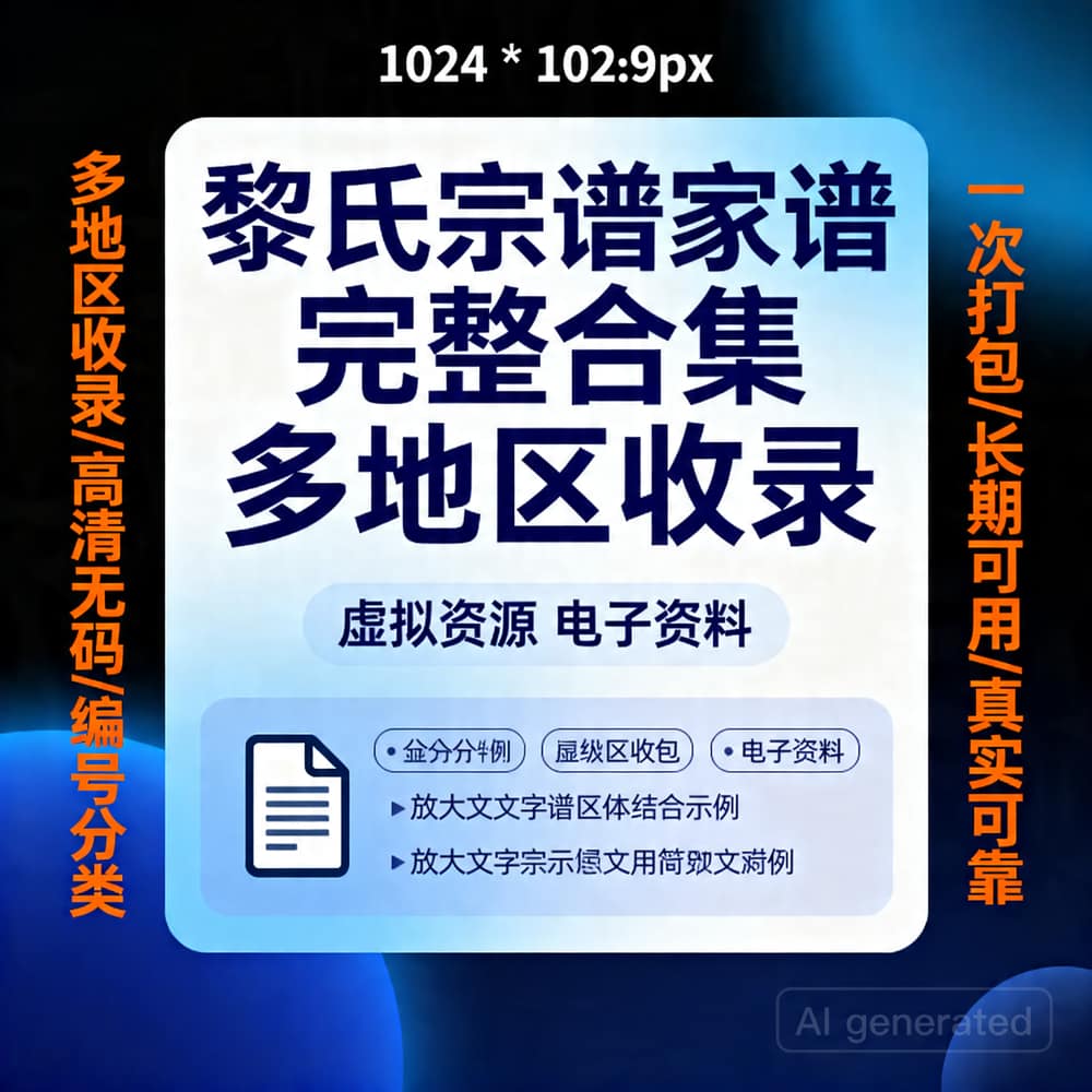 黎氏宗谱家谱完整合集 多地区收录