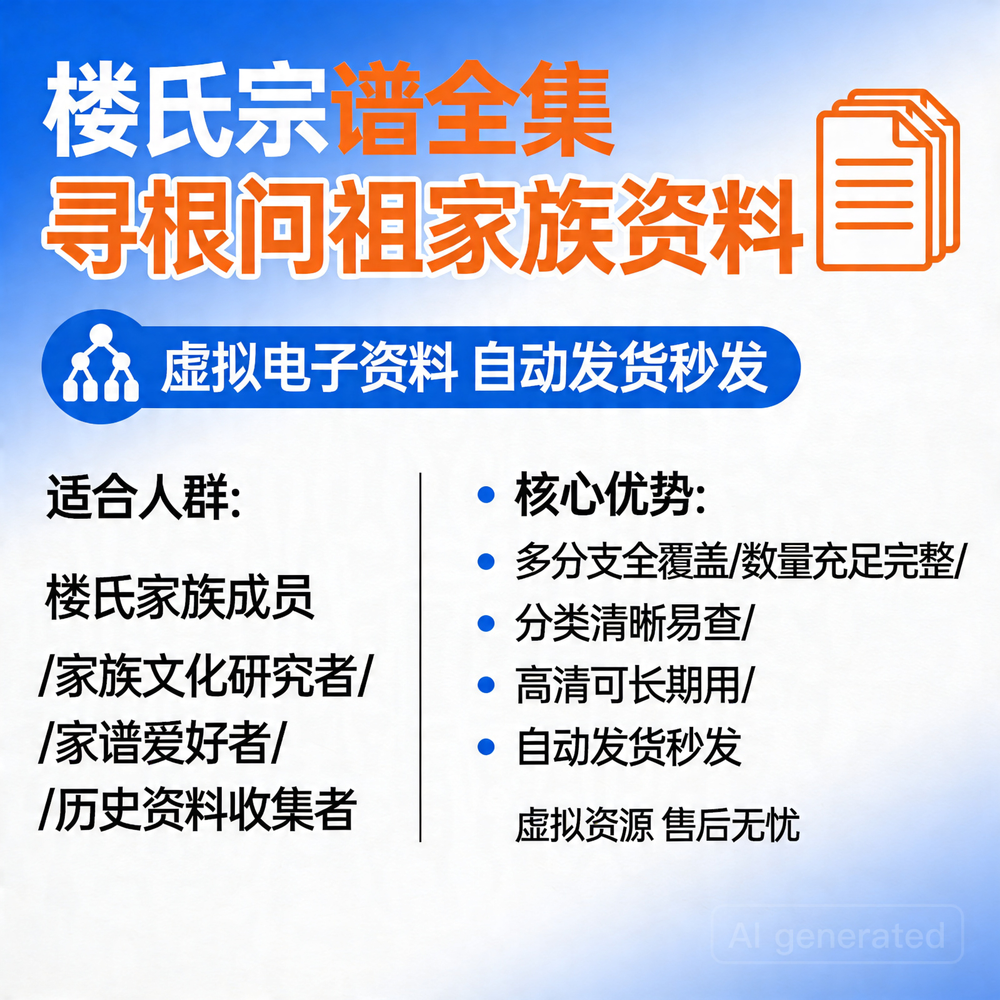 楼氏宗谱全集 寻根问祖家族资料