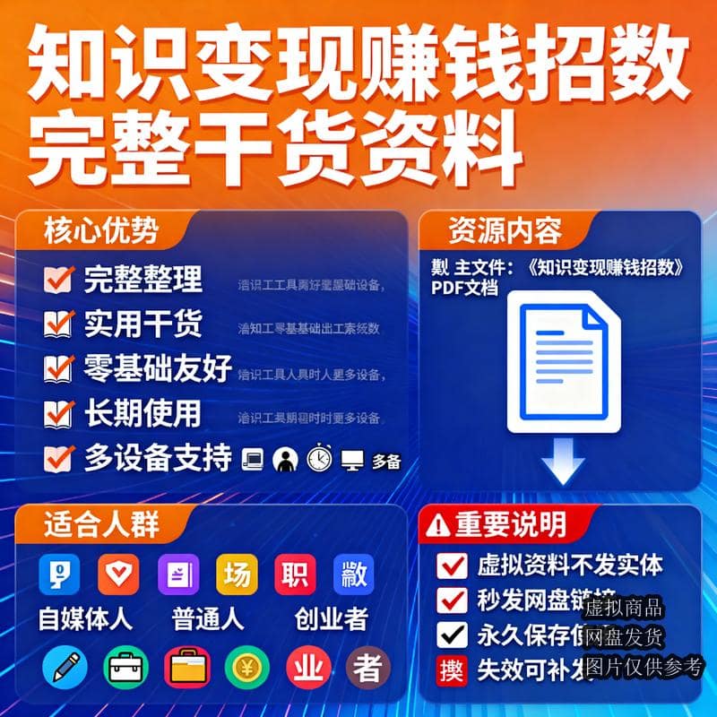 知识变现赚钱招数 完整干货资料