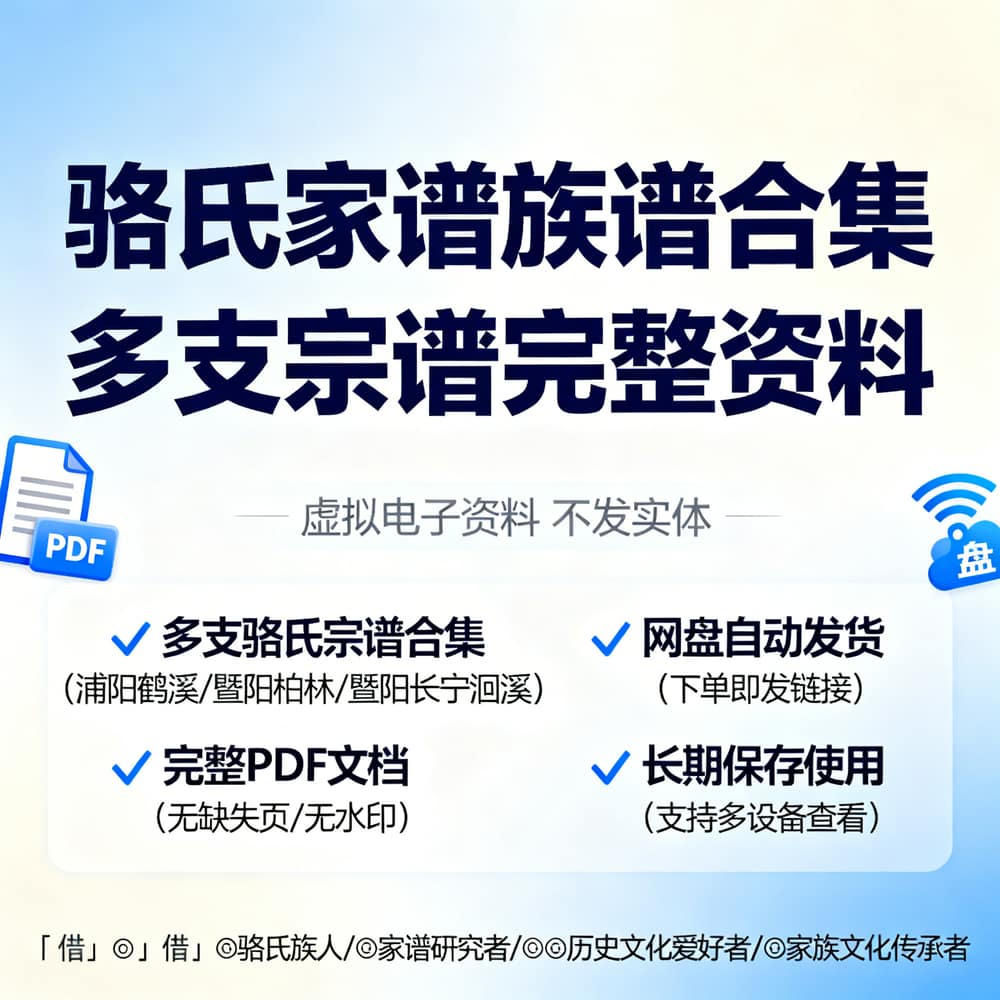 骆氏家谱族谱合集 多支宗谱完整资料