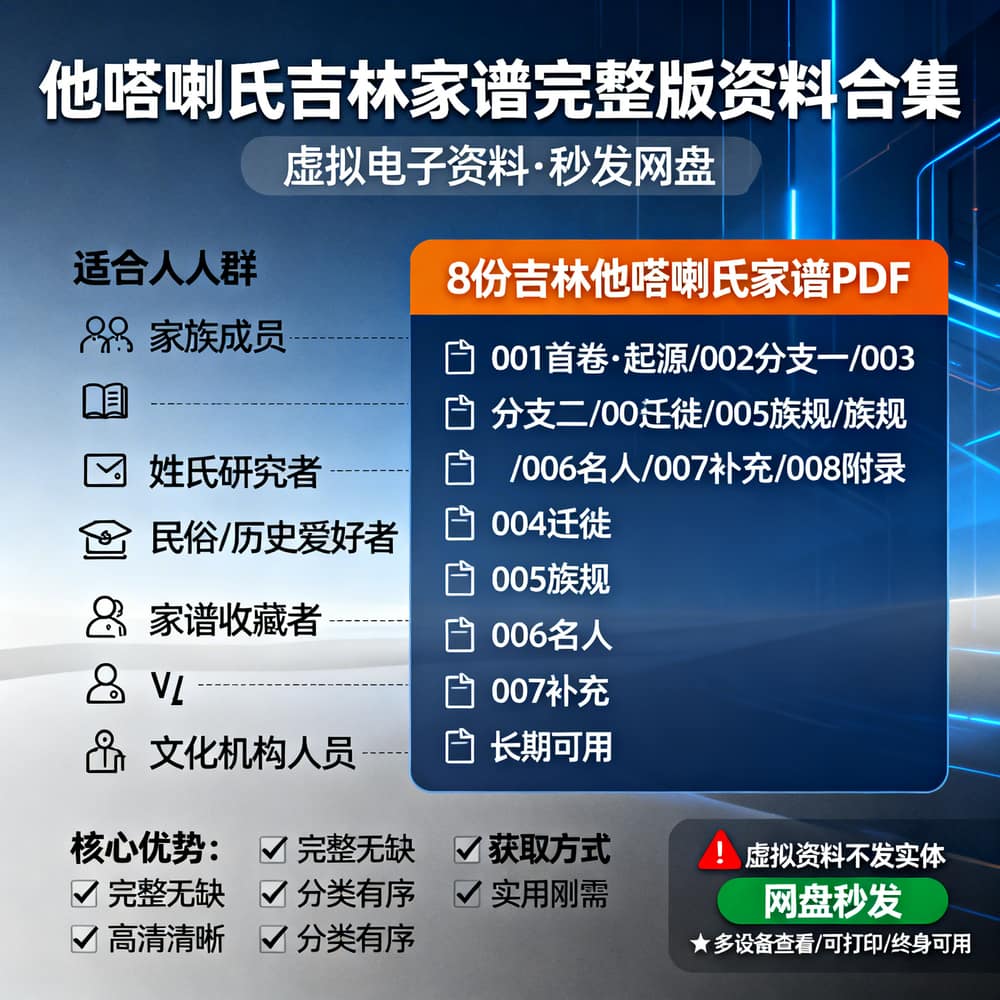他嗒喇氏吉林家谱完整版资料合集