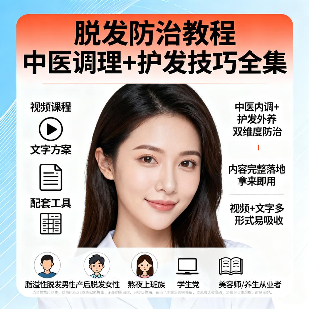 脱发防治教程 中医调理+护发技巧全集